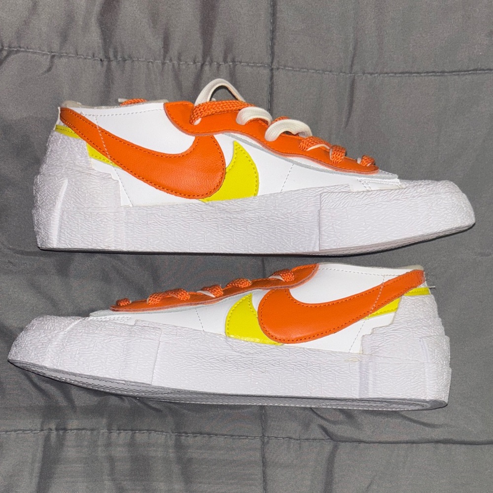 Nike Men’s Low-Top Sneakers in White, Orange & Yellow